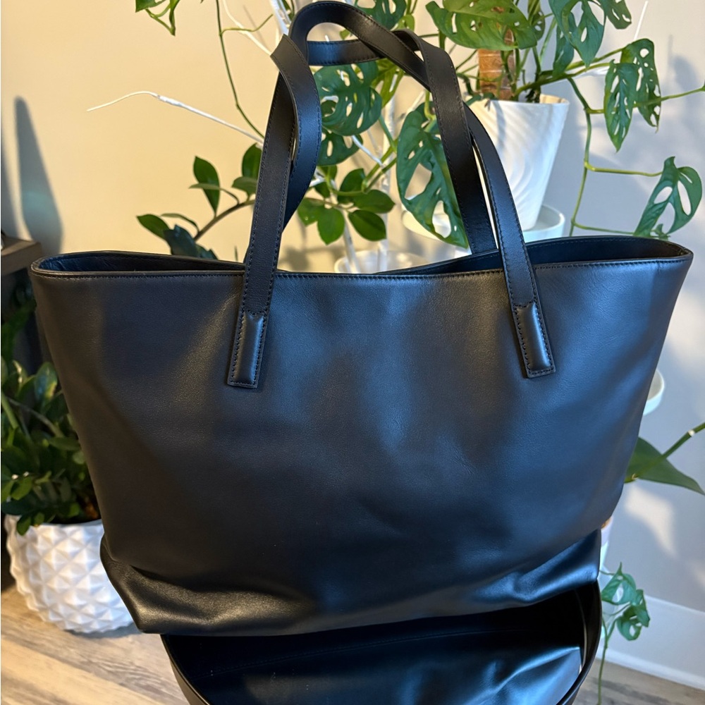 Quince Black Leather Laptop Bag